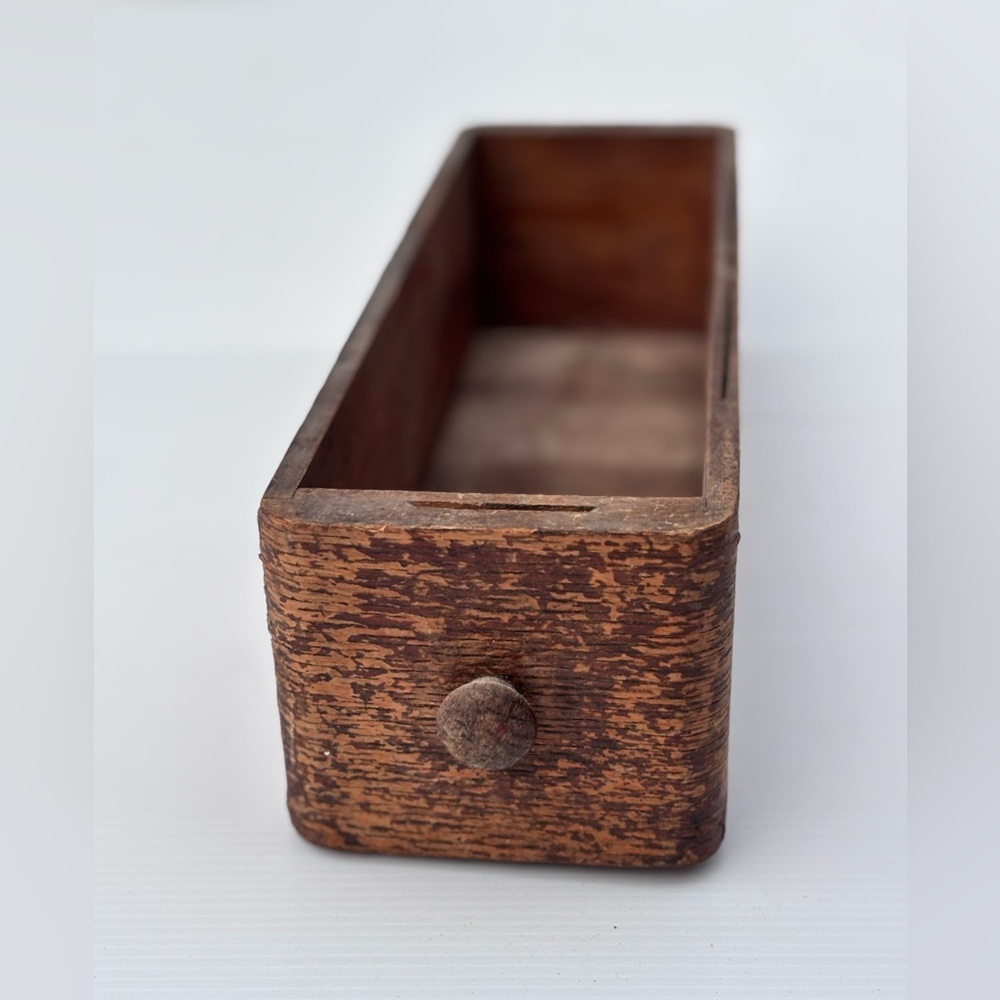 Antique Wooden Drawer Primitive Storage Box Original Knob